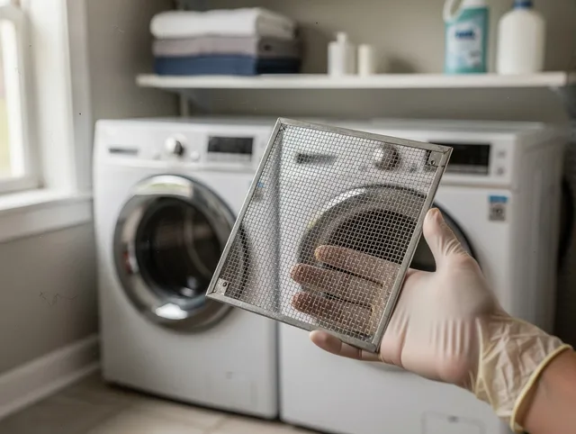 Tamiami Dryer Vent Cleaning specialist performing detailed lint trap cleaning service in Tamiami